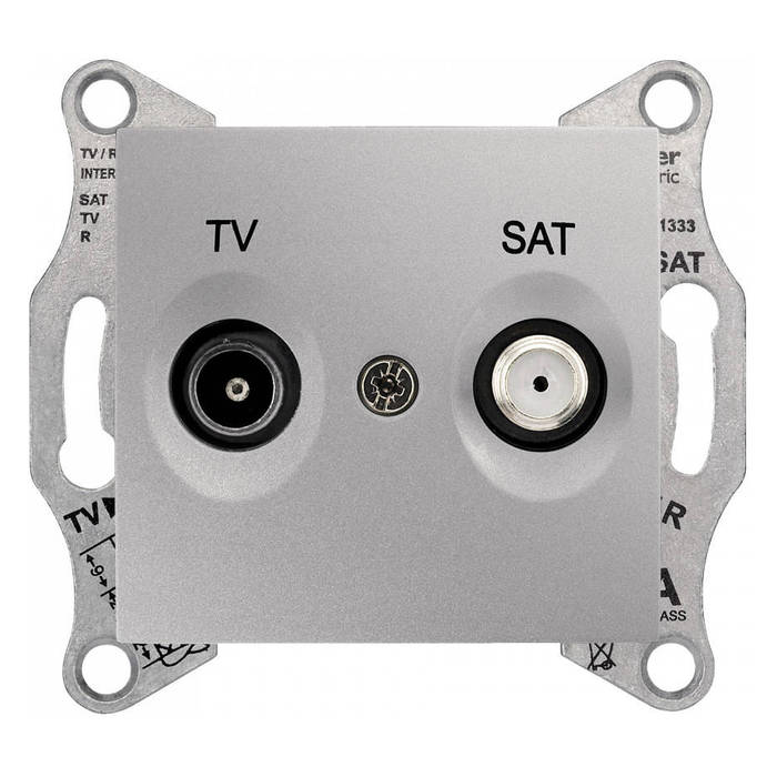 Розетка TV-SAT Schneider Electric SEDNA, скрытый монтаж, алюминий, SDN3401660