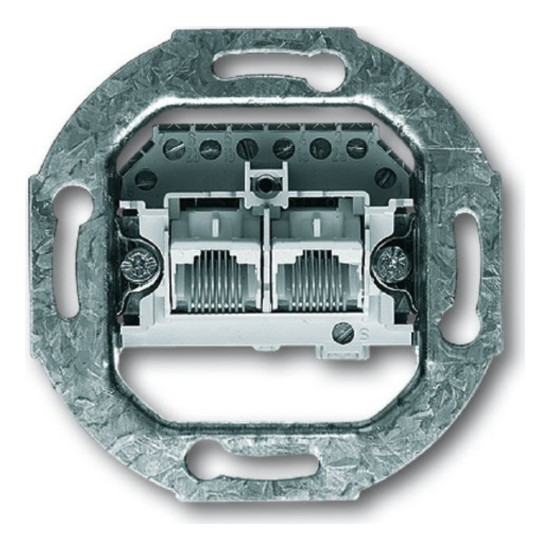 Розетка телефонной ABB, скрытый монтаж, 2CKA000230A0235