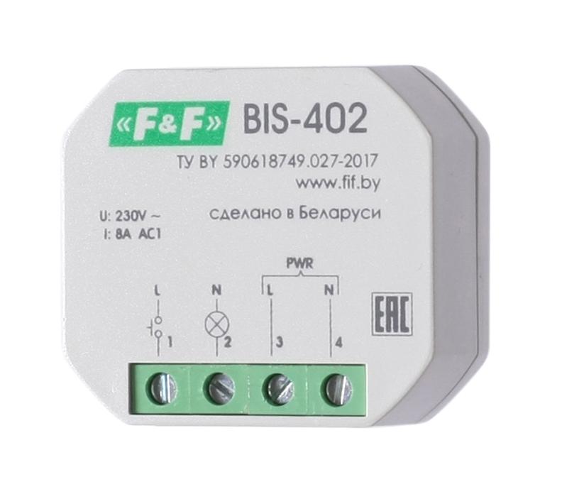 Реле импульсное BIS-402 (для установки в монтажную коробку 230В 8А 1Z IP40) F&F EA01.005.002