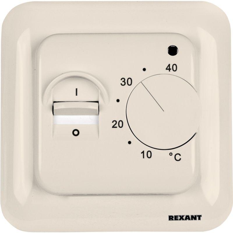 Термостат механический R70XT (OTN-1991; RTC 70.26; MST-1; MT-26; MTT-2; M5.713) 16А 3.6кВт для теплых полов датчик пола бел. Rexant 51-0531