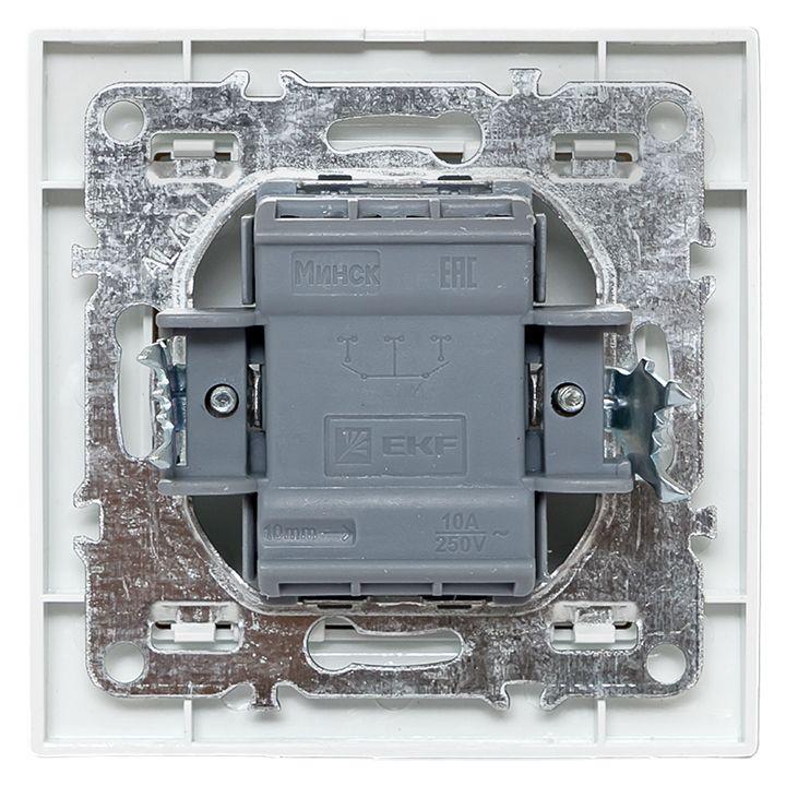 Выключатель 1-кл. СП Минск 10А IP20 бел. Basic EKF ERV10-021-10