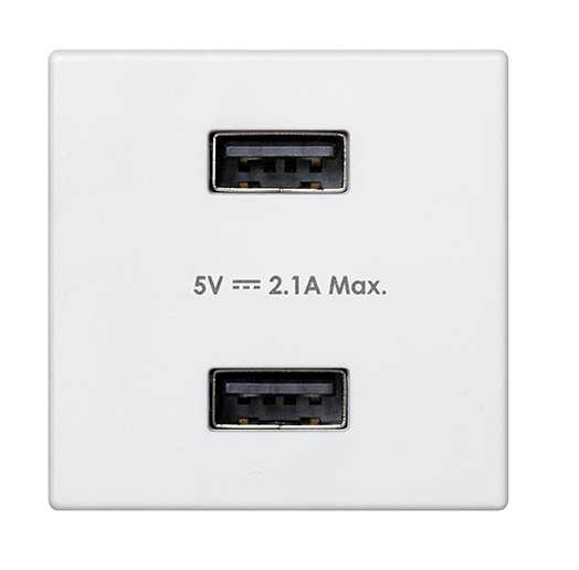 Simon Connect Белый Зарядное устройство 2хUSB, К45, 5 В, 2,1А