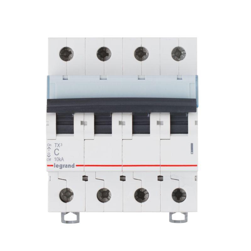 Выключатель автоматический модульный 4п C 20А 6кА TX3 6000 4мод. 400В Leg 404071